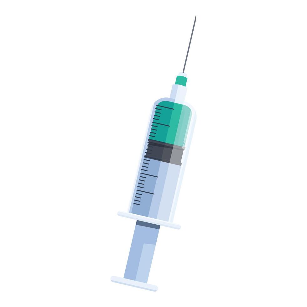 Medical syringe containing vaccine dose for injection vector
