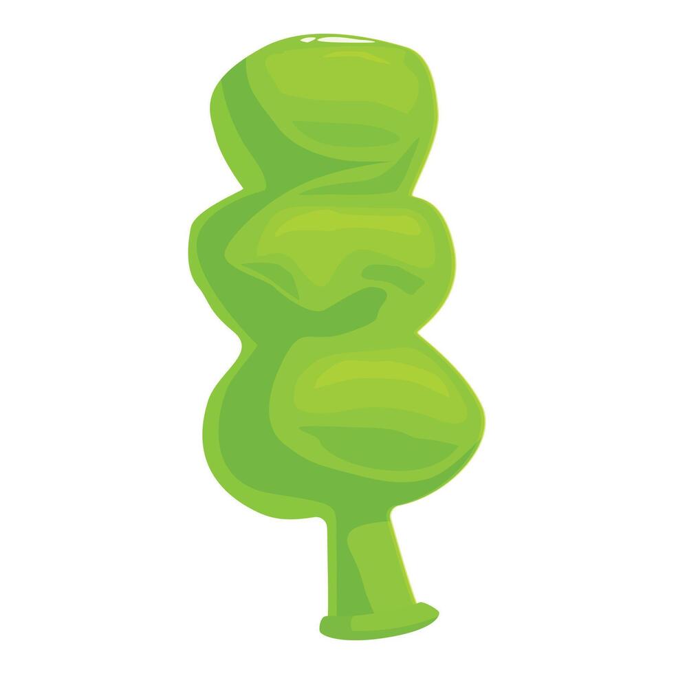 Green topiary tree growing with rounded crown vector