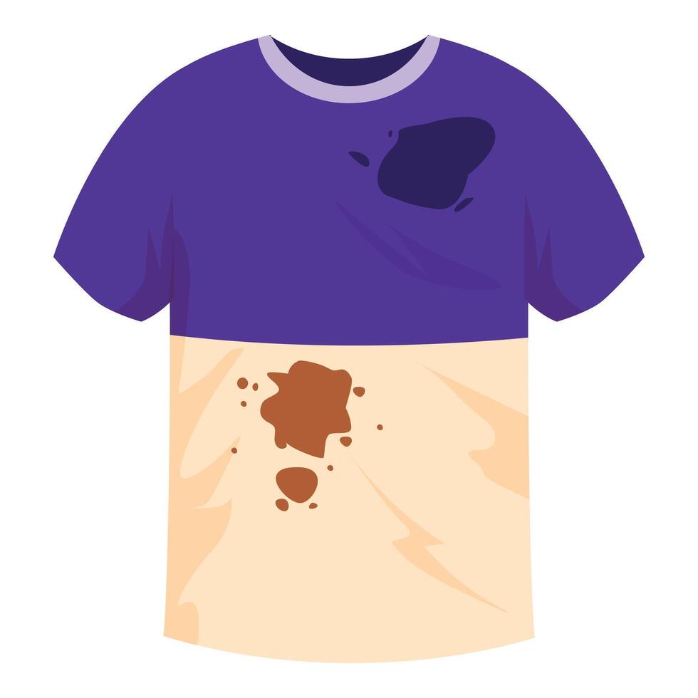 Dirty t shirt with stains showing concept of laundry day vector