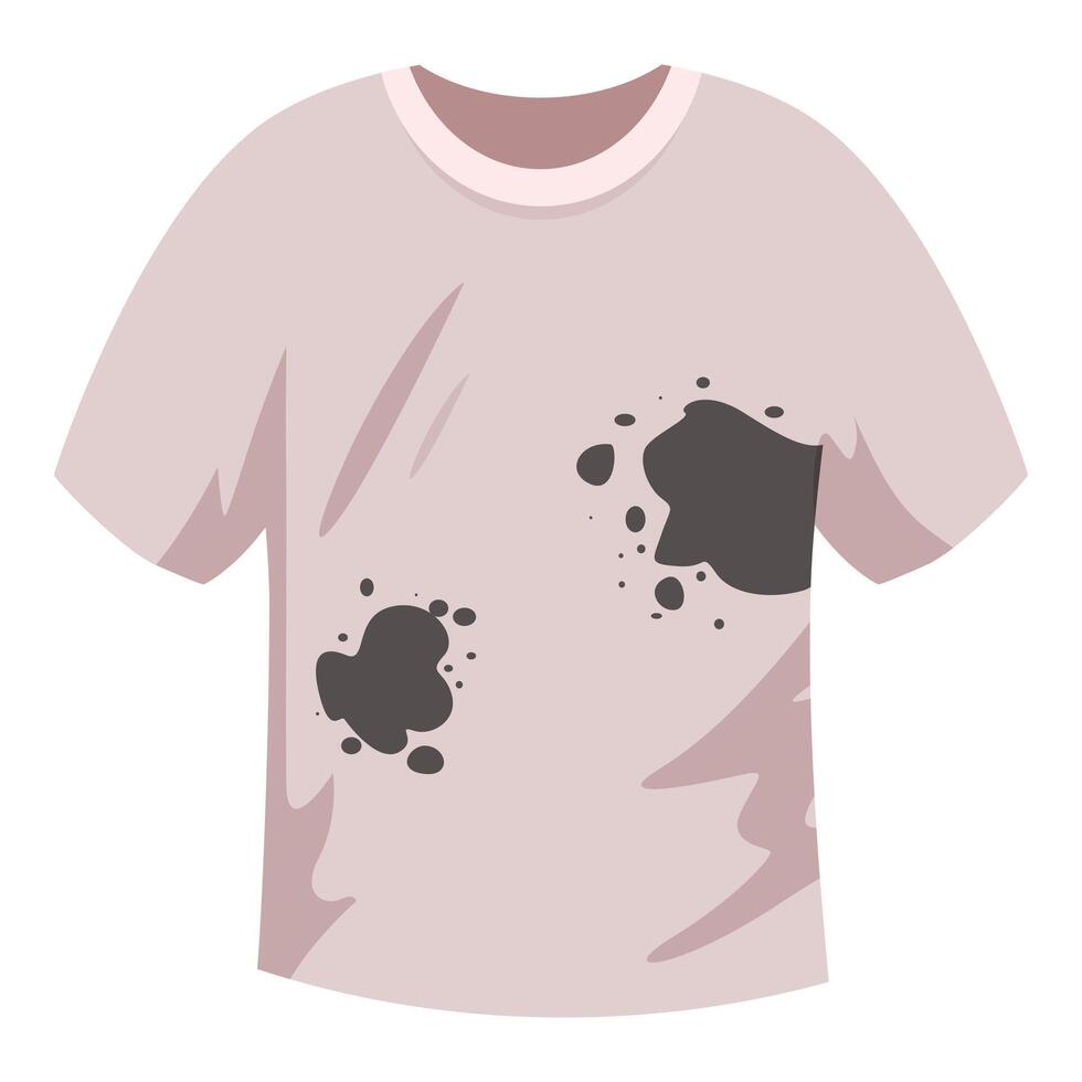 Dirty t shirt covered with stain and splashes showing slob lifestyle vector