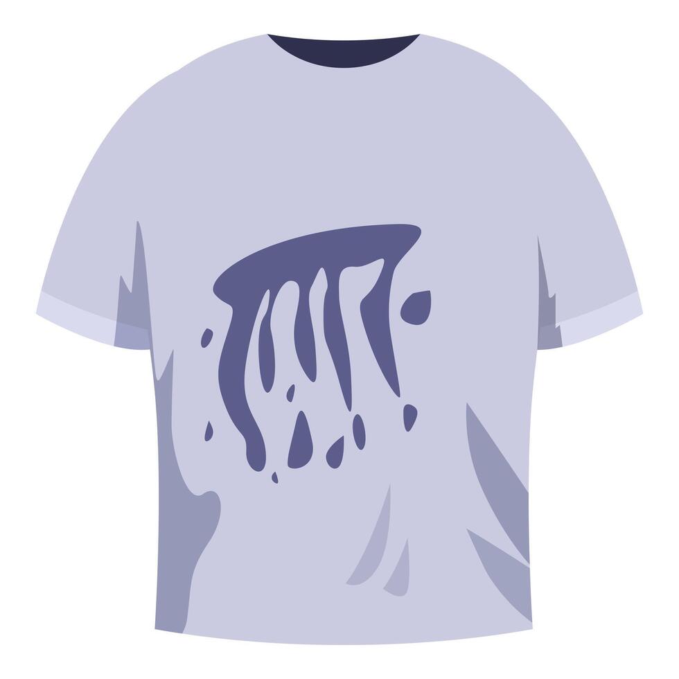 Dirty t shirt with stains from paint showing careless usage vector