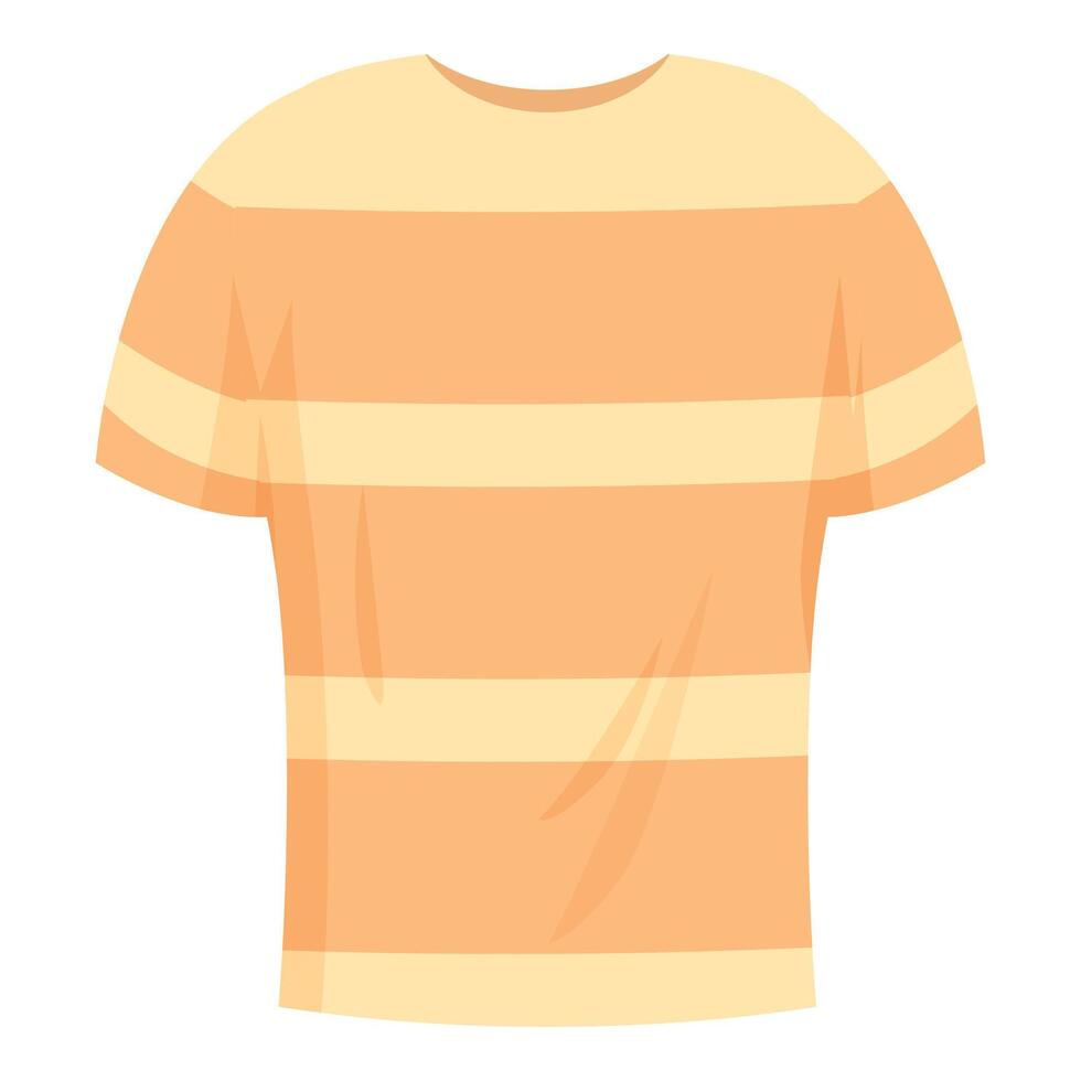 Yellow striped t shirt isolated on white background vector
