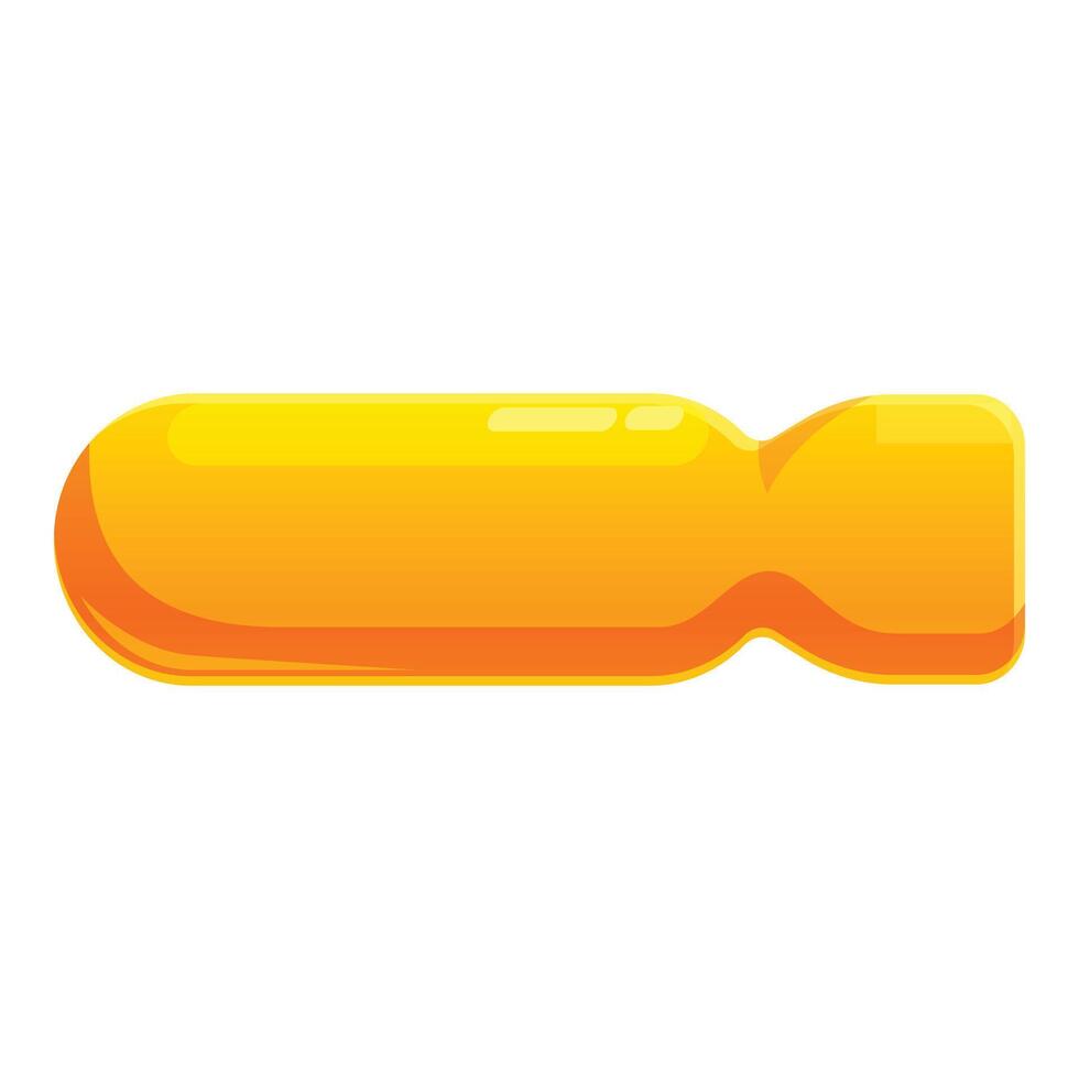 Cartoon bomb dropping with yellow body and tail for game ui vector