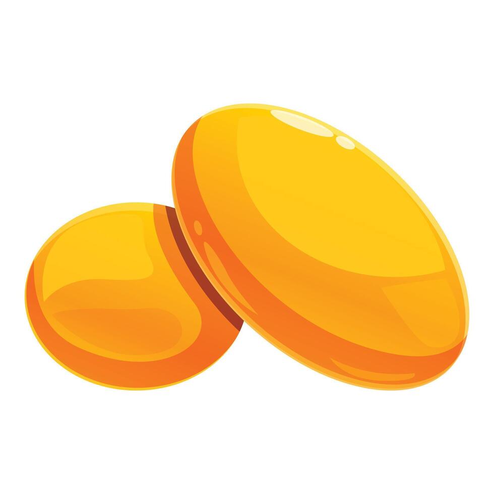 Two round yellow gold coins are flying in the air vector
