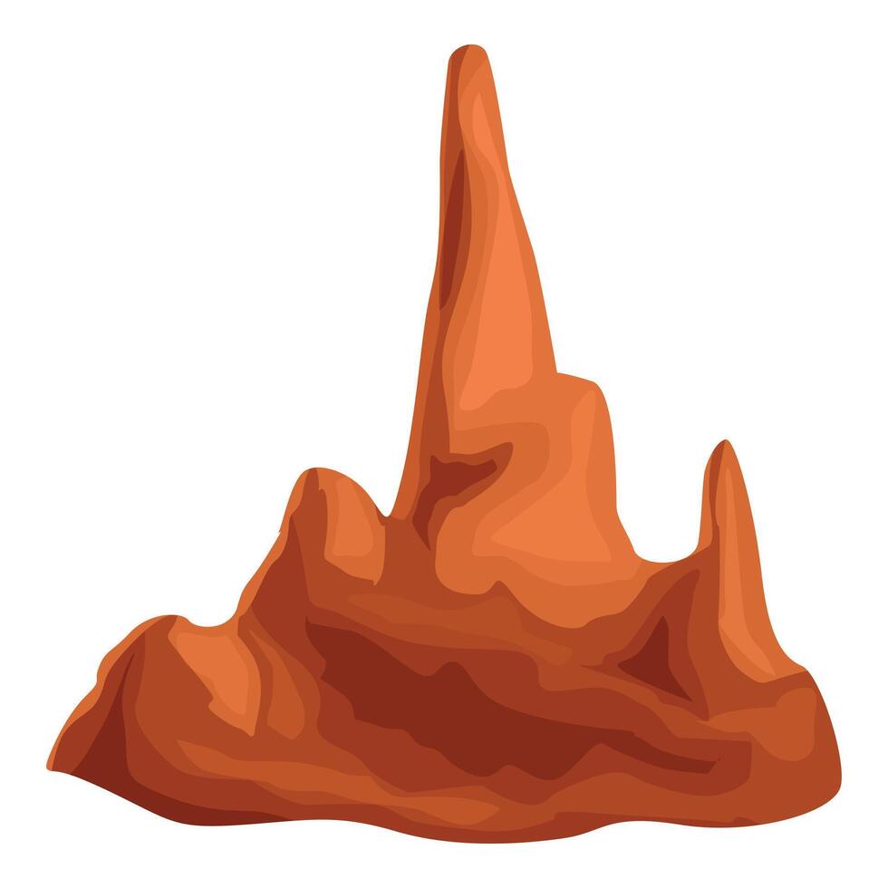 Monument valley style rock formation rising from desert floor vector
