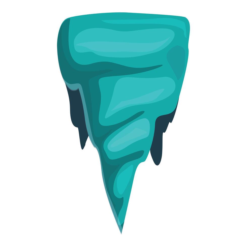 Turquoise toxic waste flowing down forming a stalactite shape vector