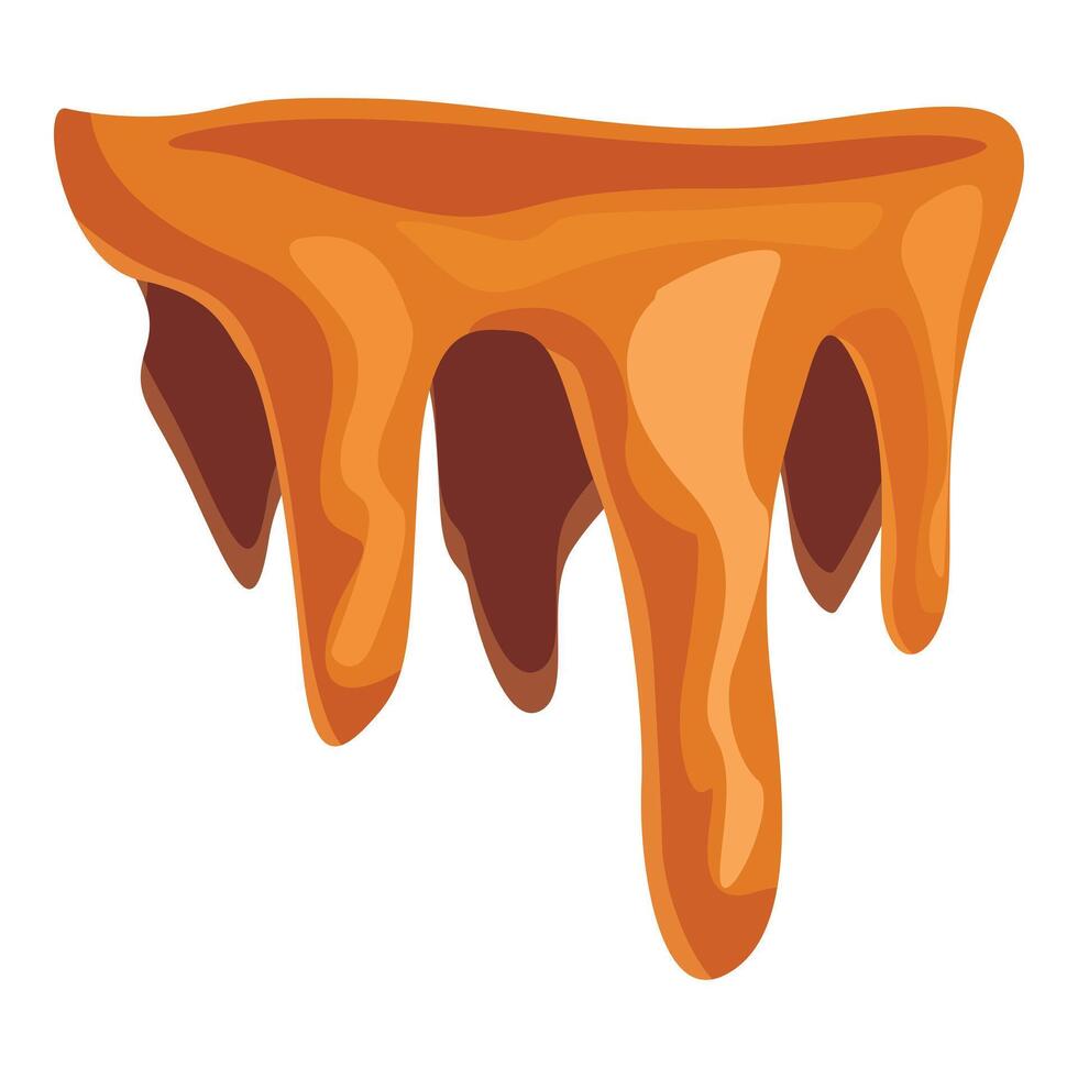 This is a vector illustration of flowing liquid caramel