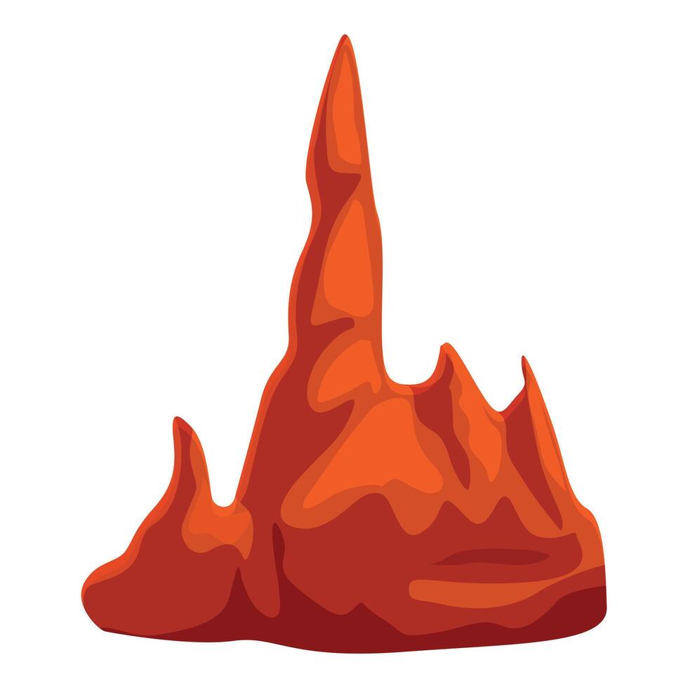 Red rock formation standing tall in the desert landscape vector