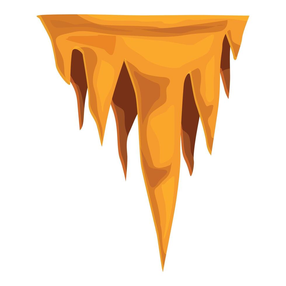 Stalactite hanging from ceiling of cave creating mystical atmosphere vector