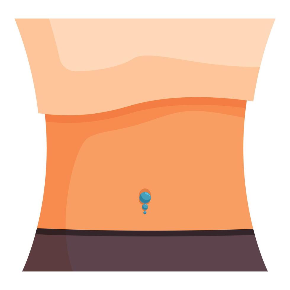 Woman showing piercing in navel wearing crop top vector