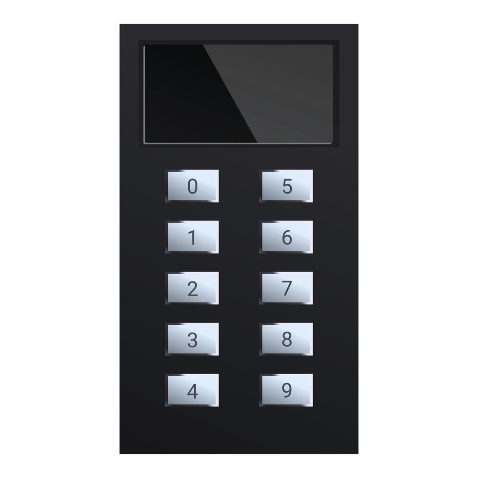 Black security keypad showing blank screen for copy space vector