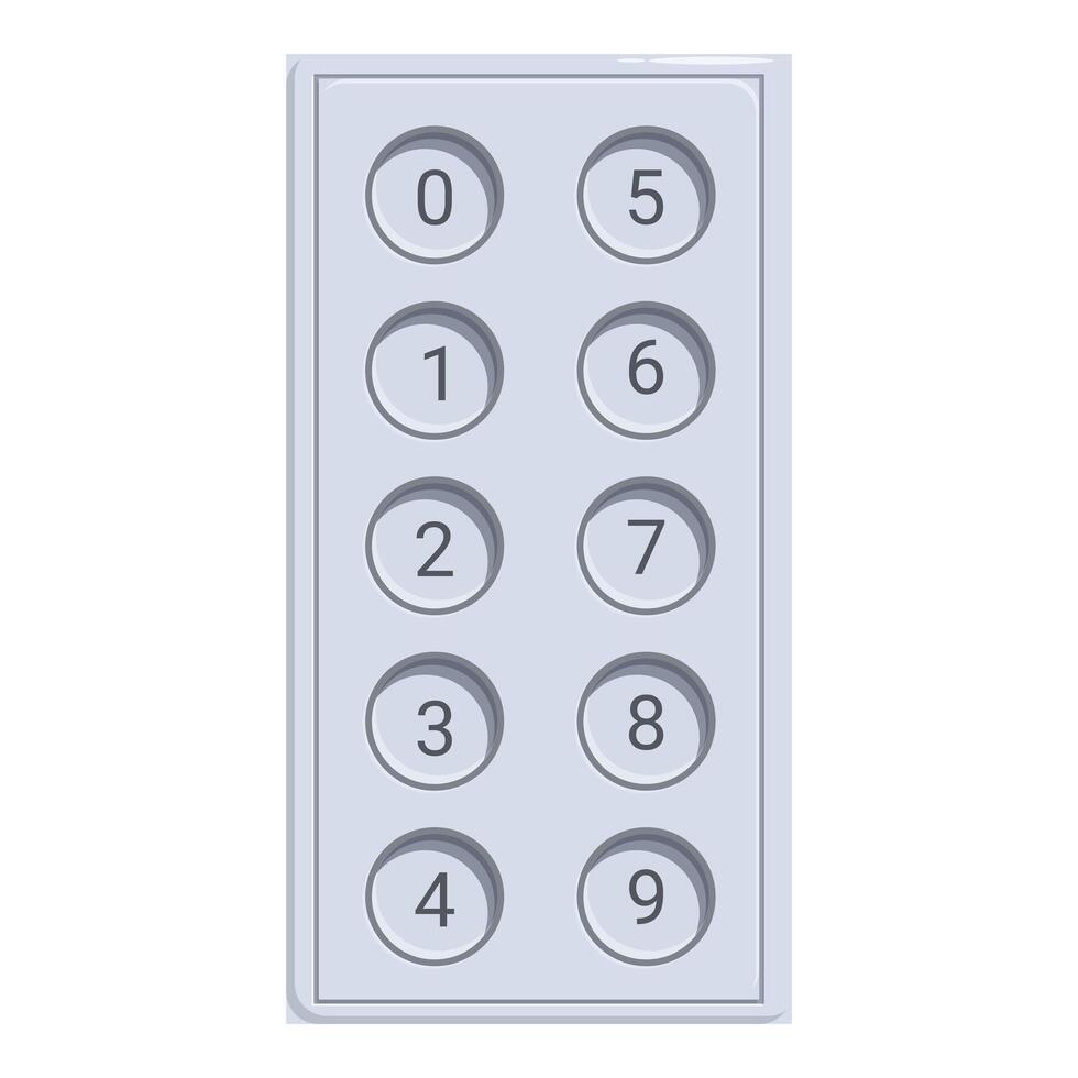 Elevator buttons panel showing floor numbers for navigation vector