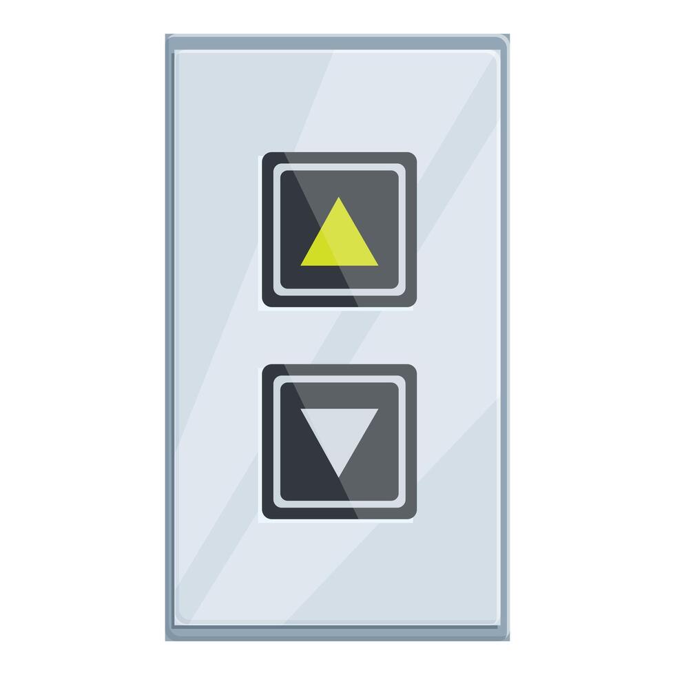 Modern elevator control panel with glowing up button vector