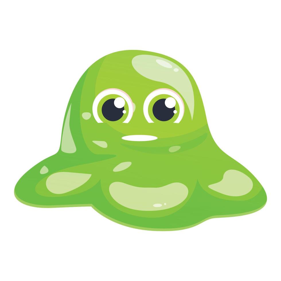 Green slime monster looking with big eyes vector