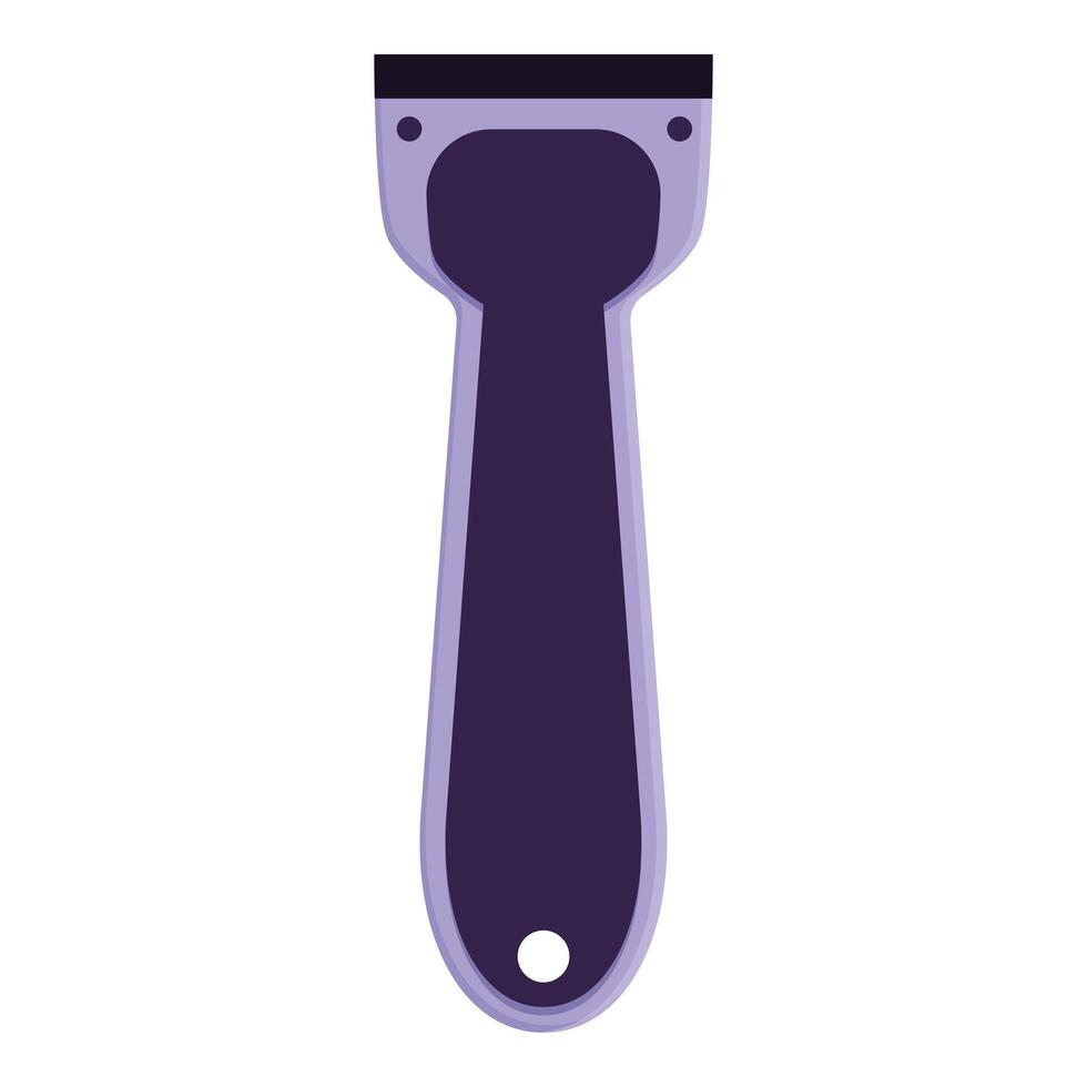 Cleaning scraper tool with plastic handle for washing windows vector
