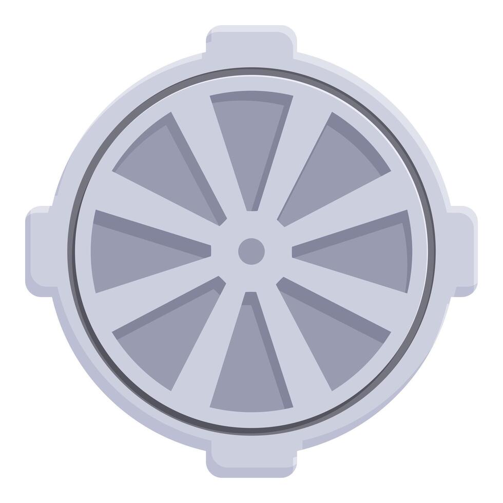 Round metal manhole cover locking mechanism vector