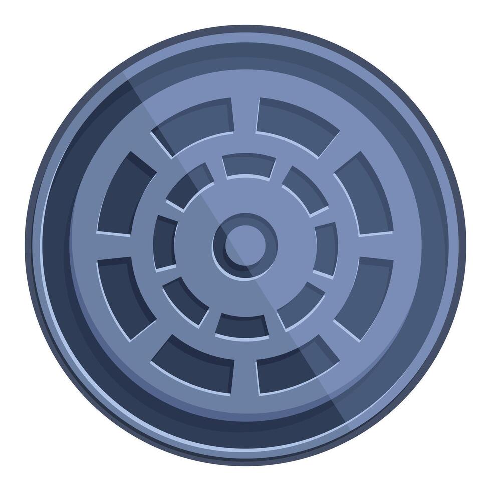 Round manhole cover lying on the street vector