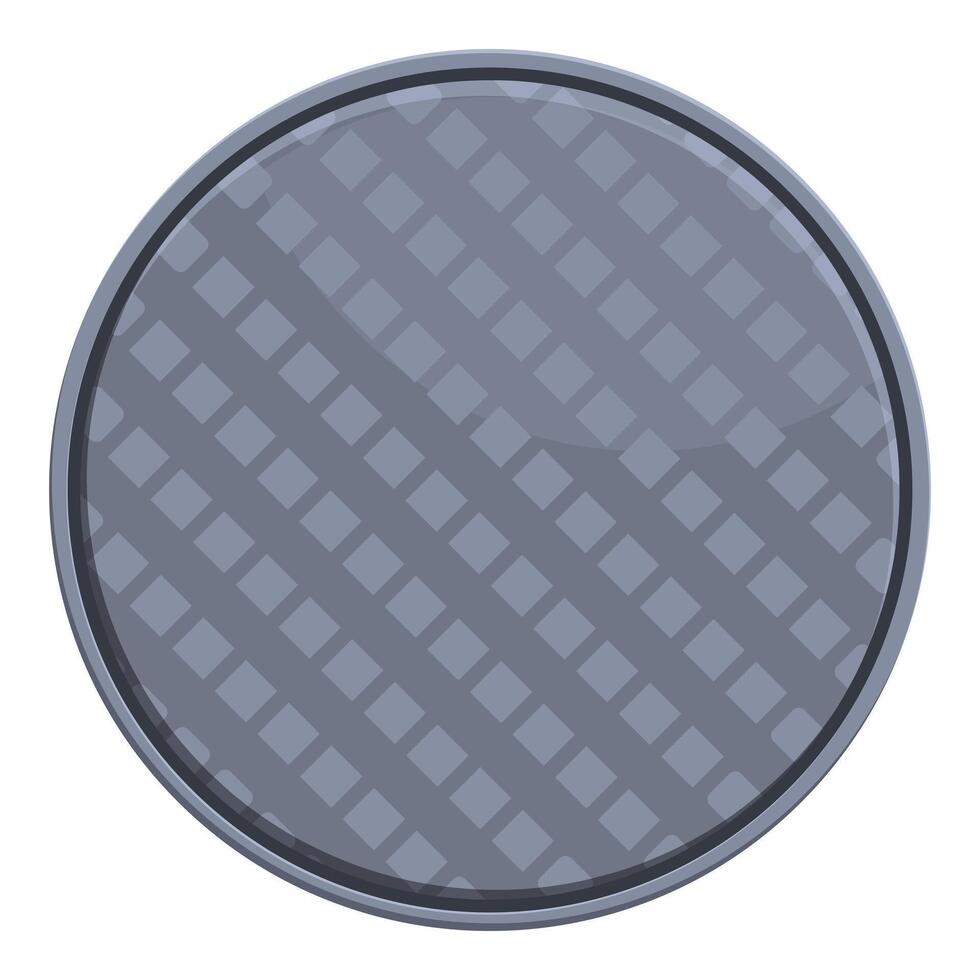 Round manhole cover lying on the street vector