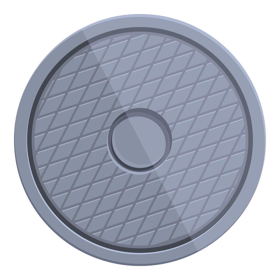 Round manhole cover providing access to underground infrastructure vector