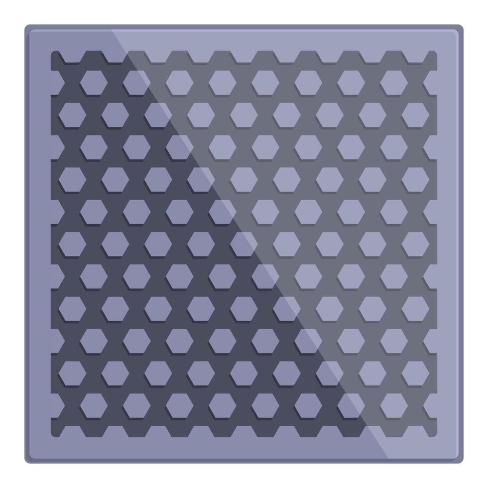 Metal grate with hexagonal pattern reflecting light vector