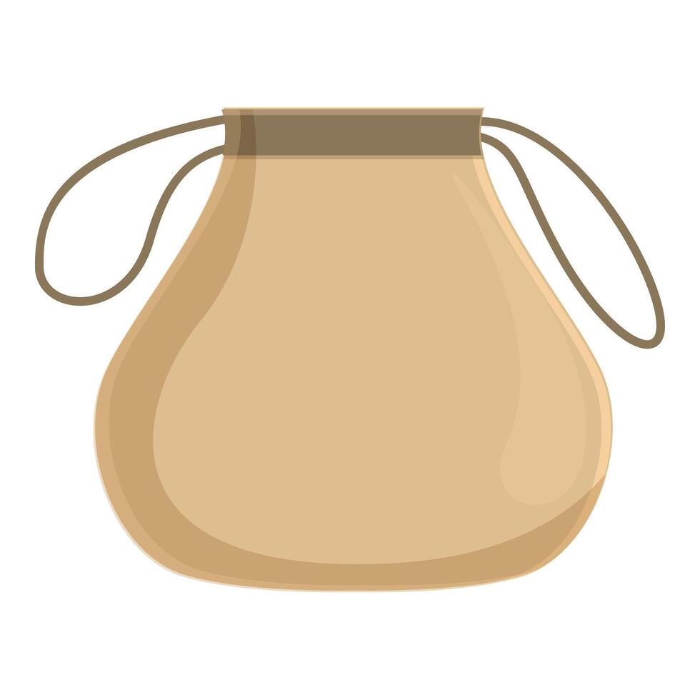Brown cloth bag for storing food or valuable items vector