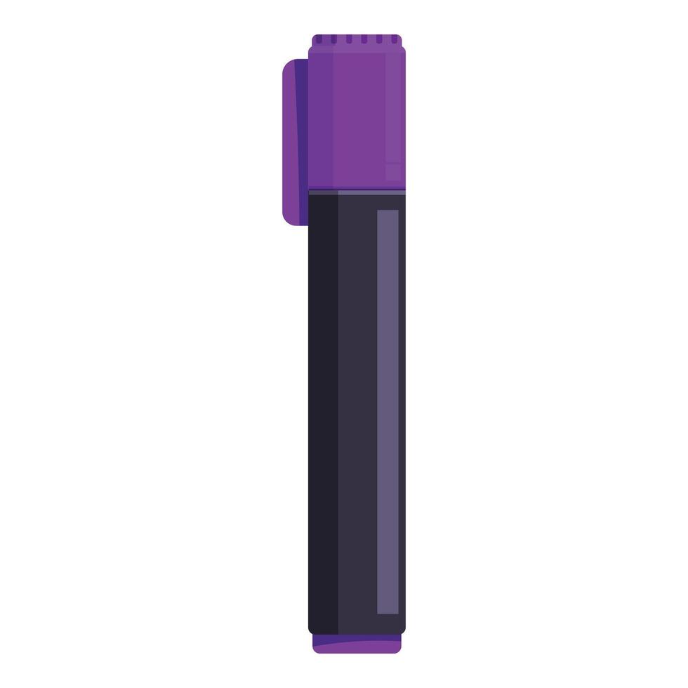 Purple marker pen with closed cap is standing upright vector