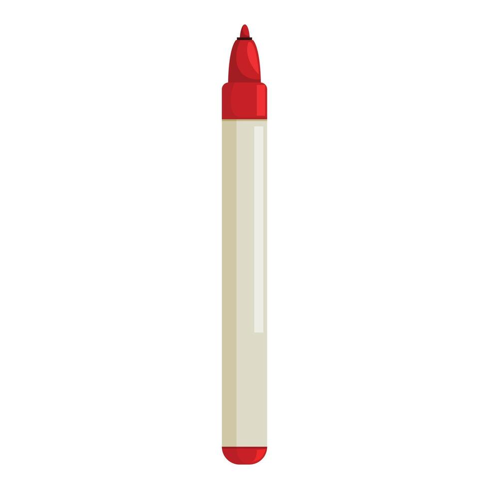 Red marker pen standing up with cap on vector