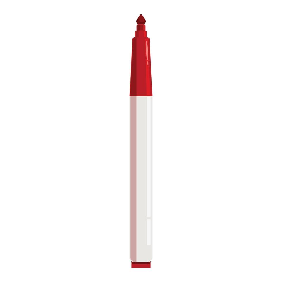 Red marker standing up on white background vector