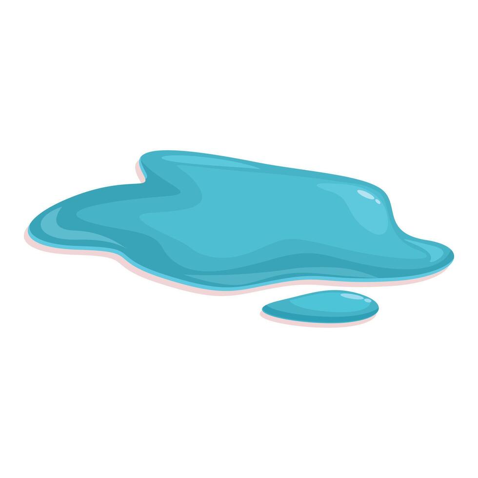 Blue water puddle spreading on the ground vector