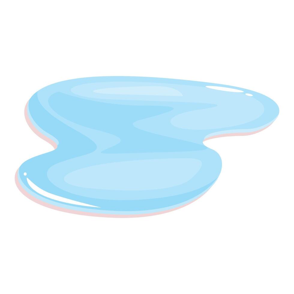 Blue liquid puddle forming abstract shape on the ground vector