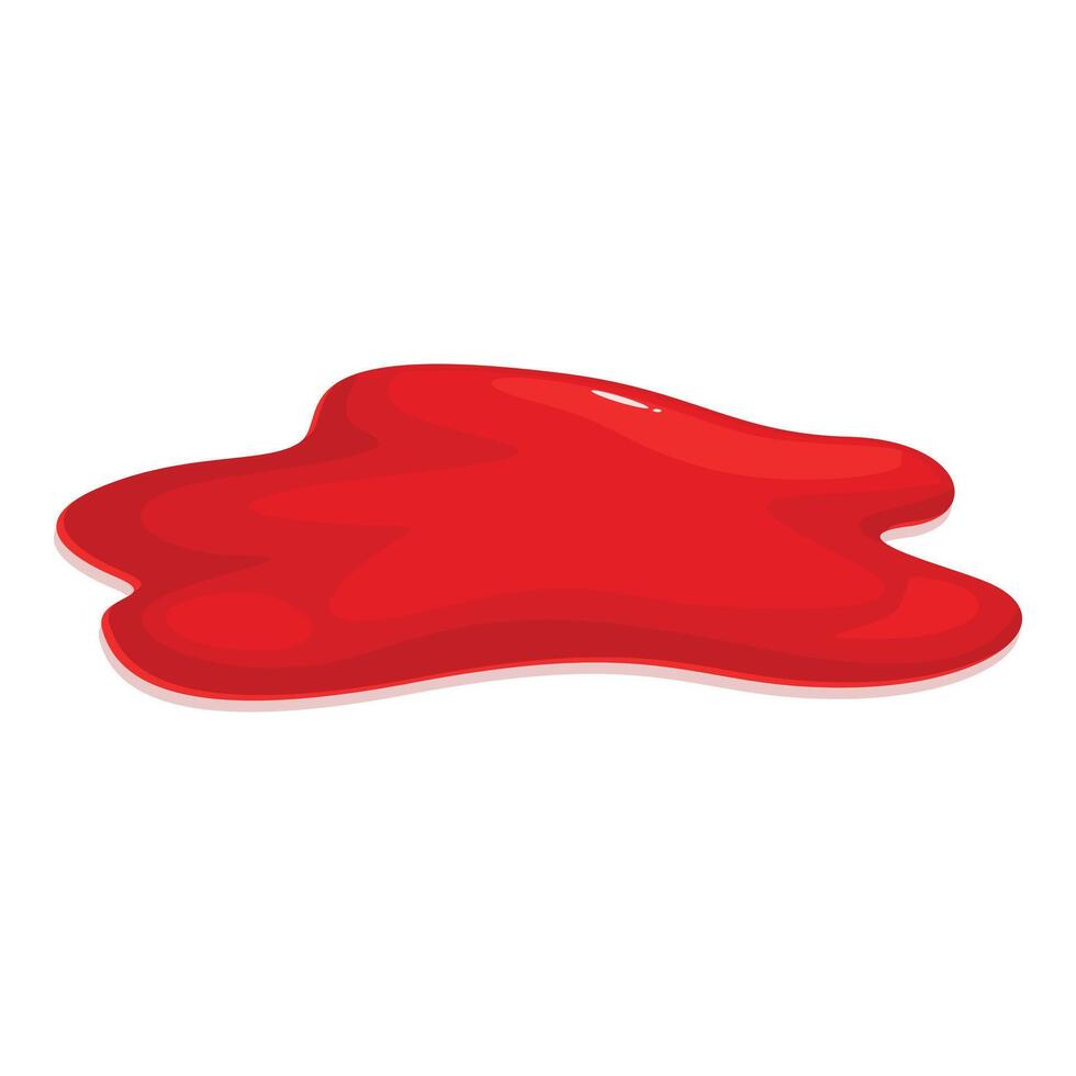 Red liquid spill spreading on the ground vector