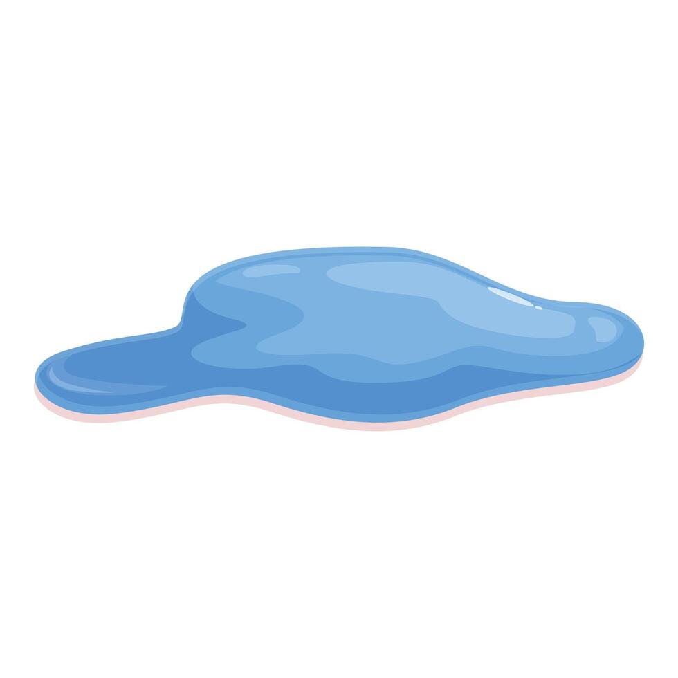 Blue water puddle spreading on the ground vector