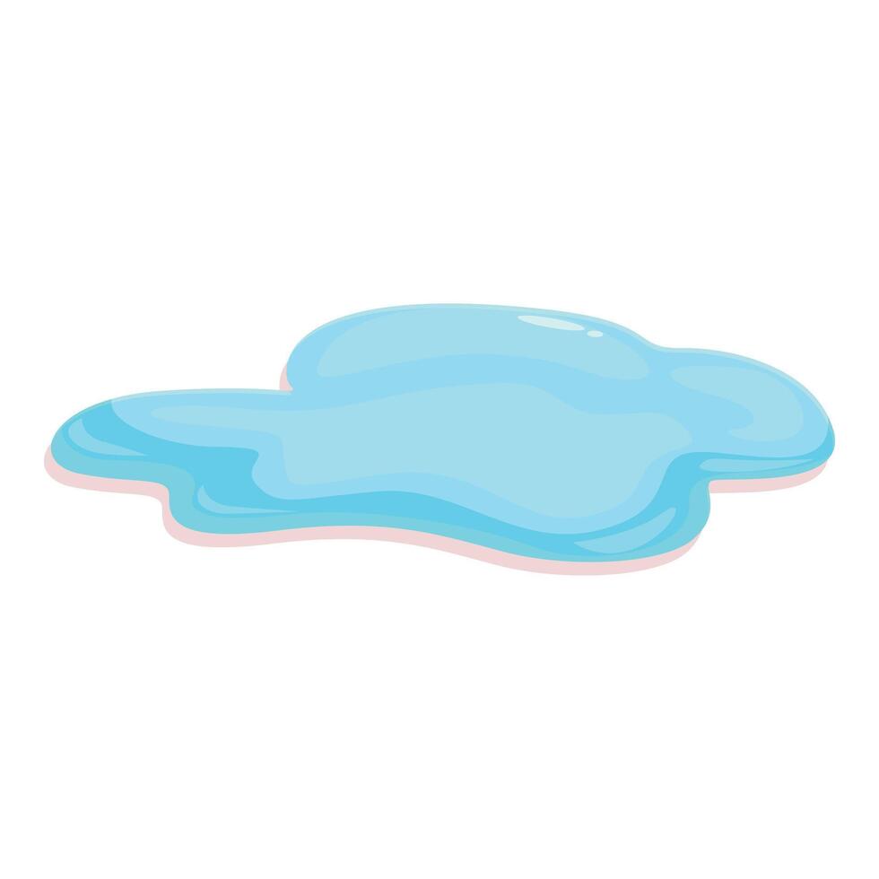 Blue liquid puddle spreading on the ground vector