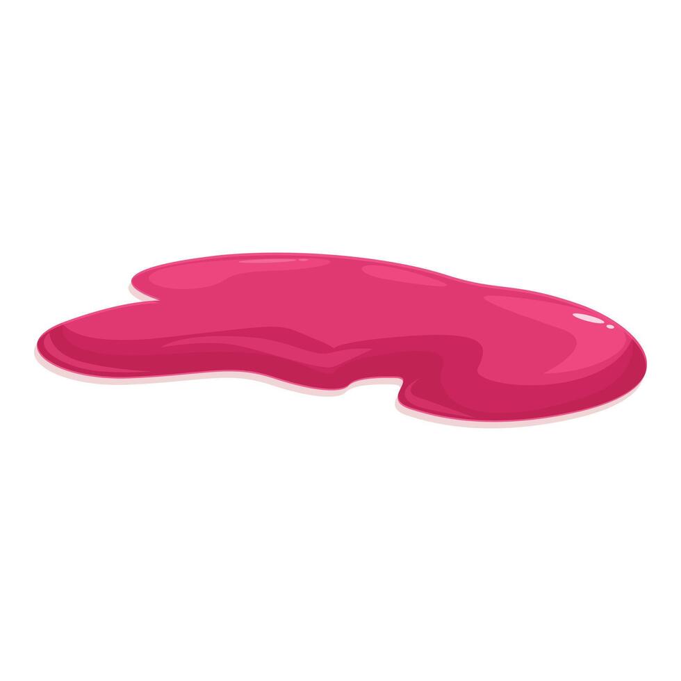 Pink slime splashing and leaving stain on the ground vector