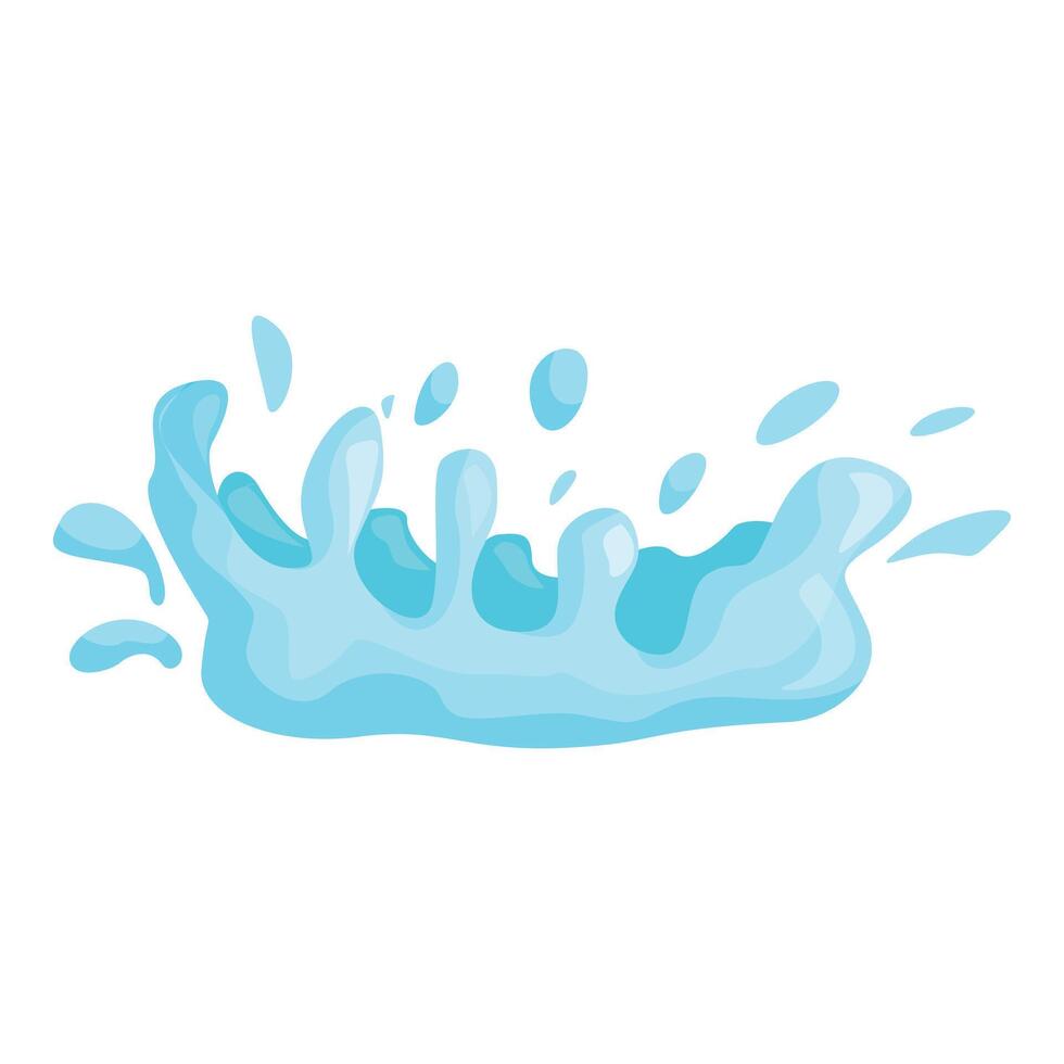Cartoon water splashing making aqua crown shape vector