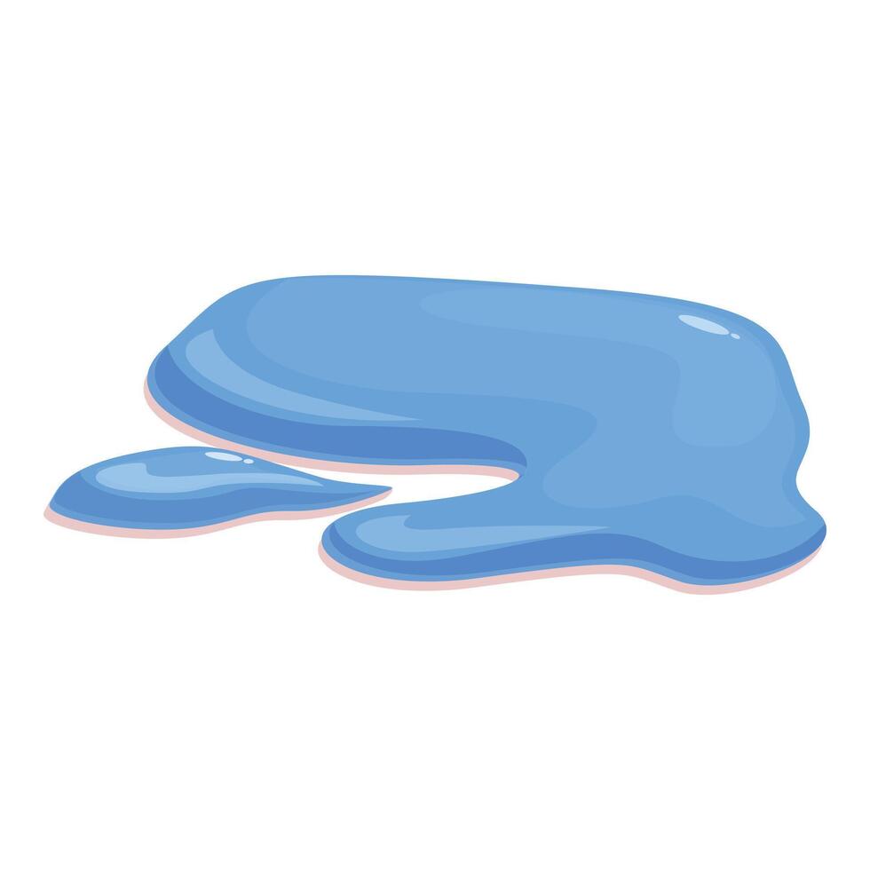 Blue liquid puddle spreading on the ground vector