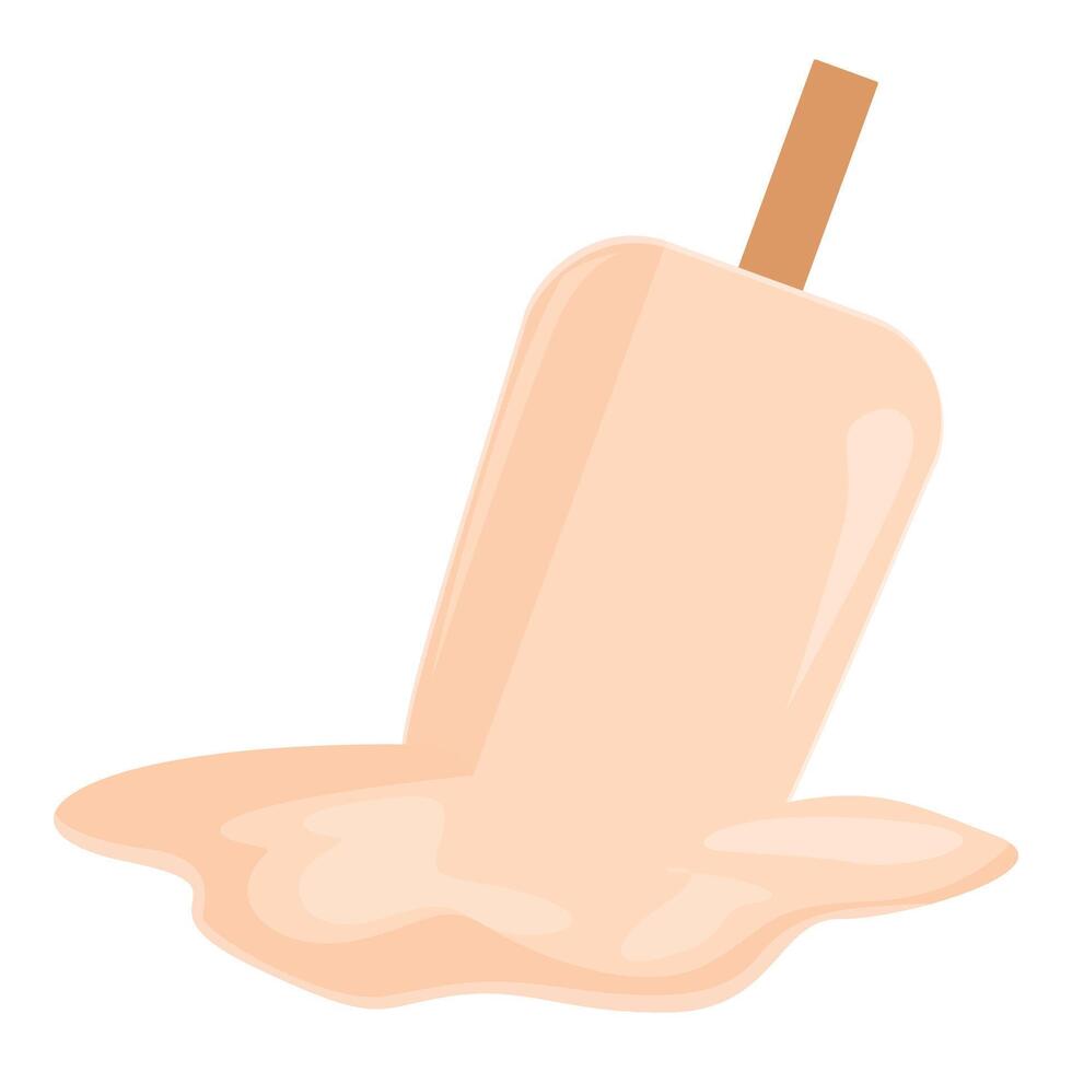 Melted ice cream falling on the floor with puddle vector