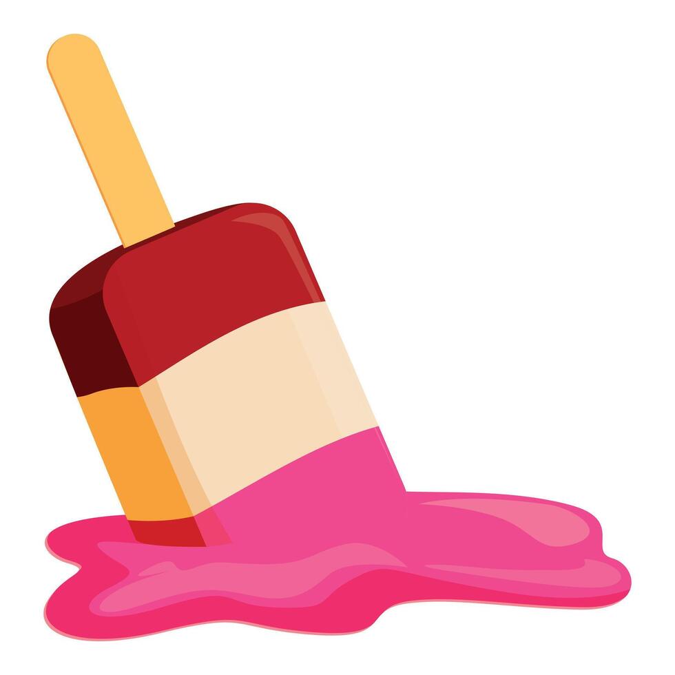 Melting ice cream on a hot summer day vector