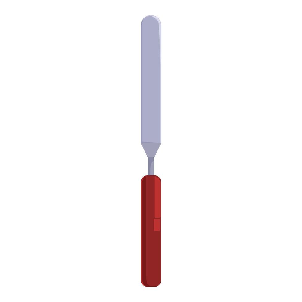 Metal scraper tool with red handle for construction works vector
