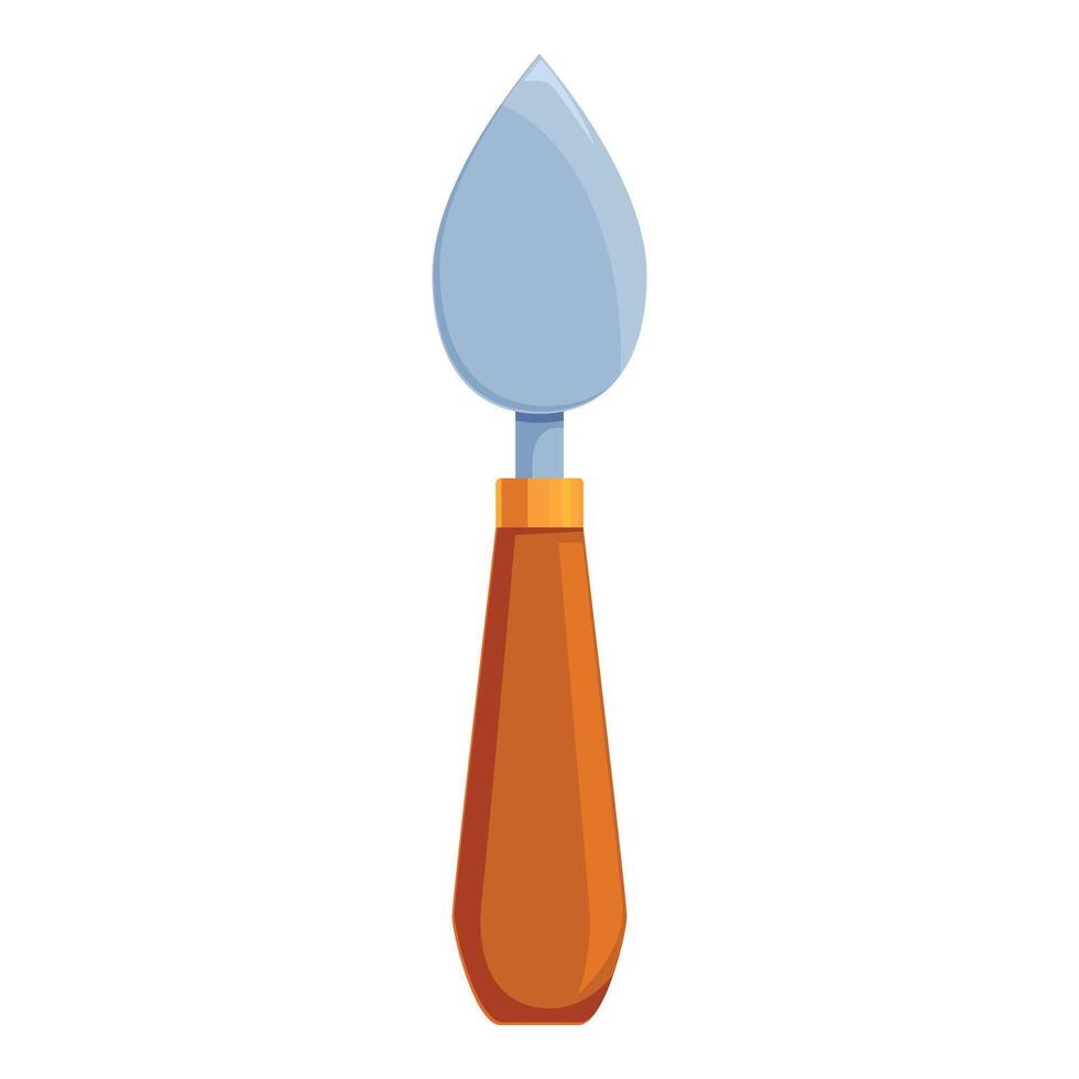 Palette knife with wooden handle for painting spreading material vector