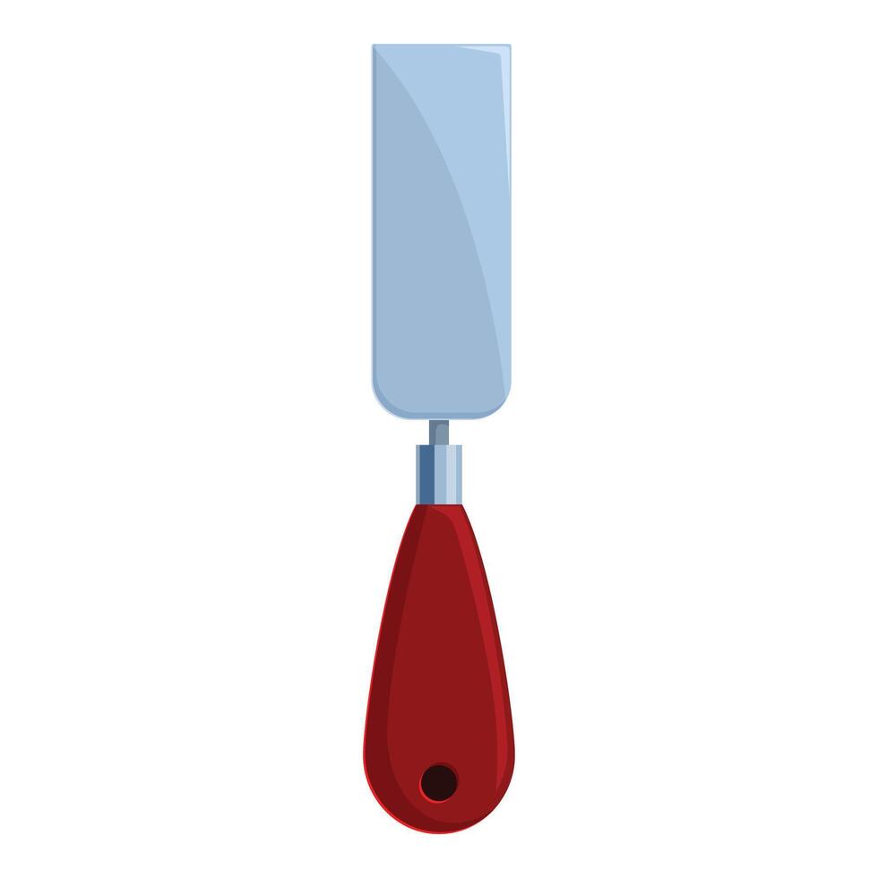 Construction putty knife with red handle spreading material vector