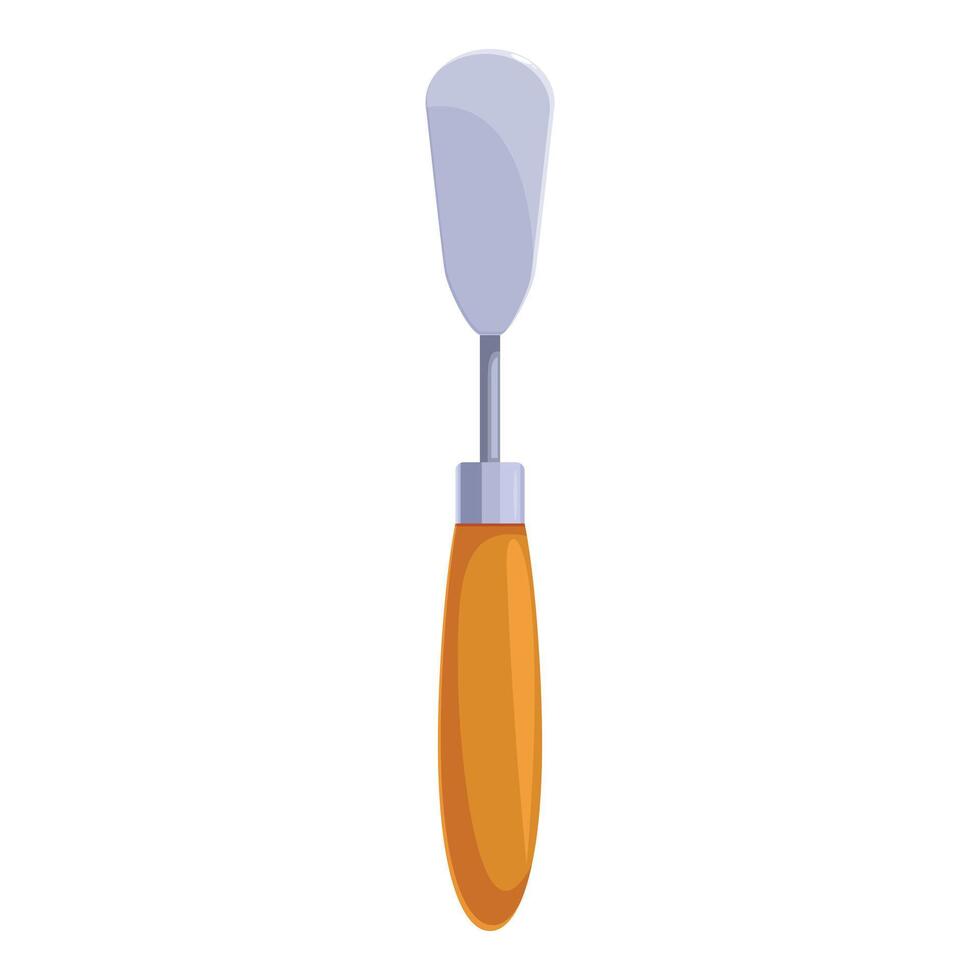 Palette knife with wooden handle for spreading material vector