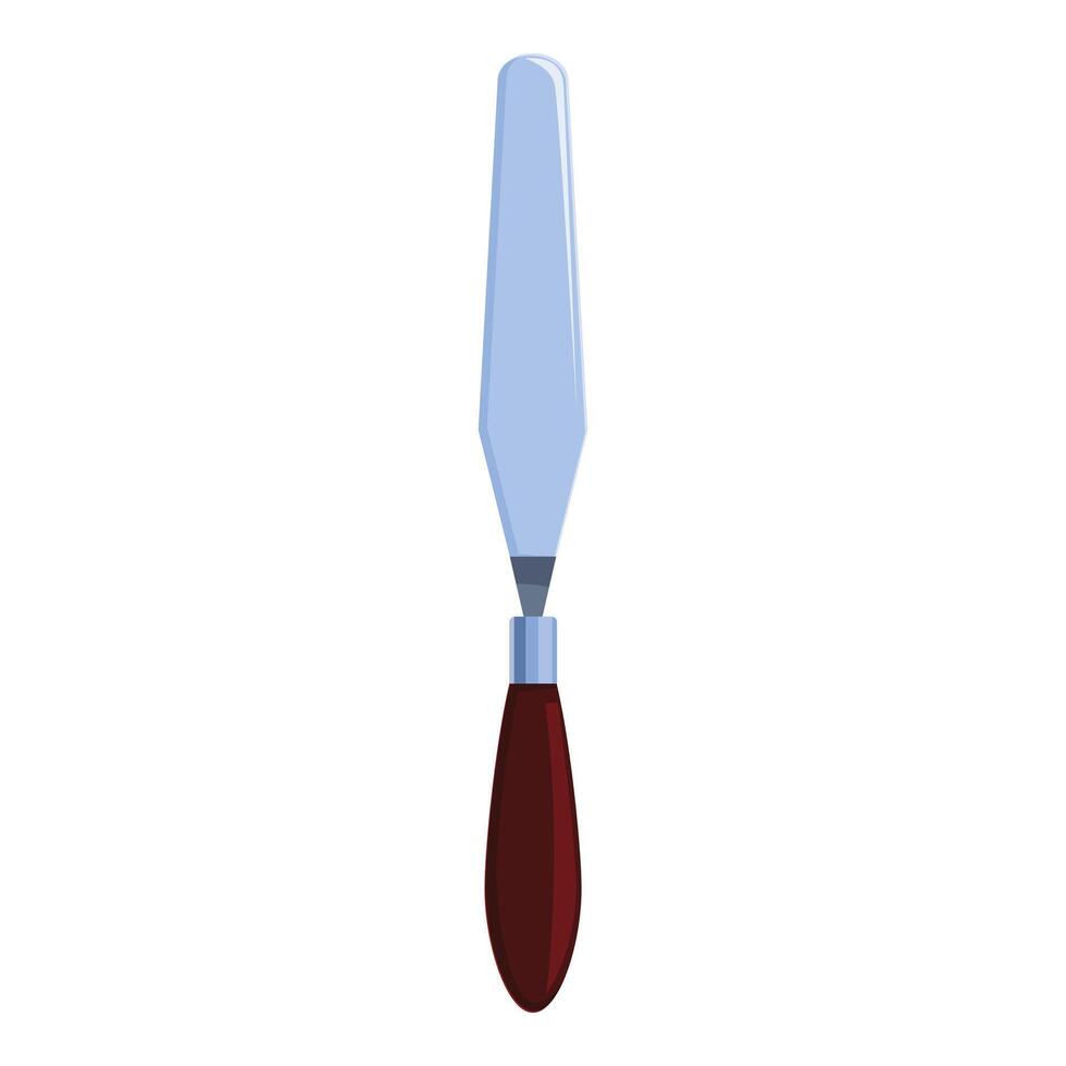 Palette knife with brown handle standing up on white background vector