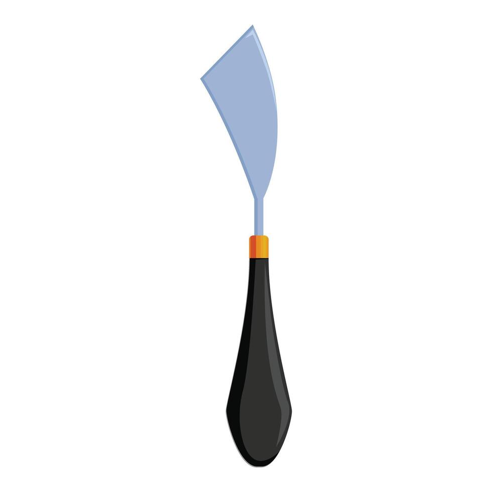 Palette knife with black handle standing up on white background vector