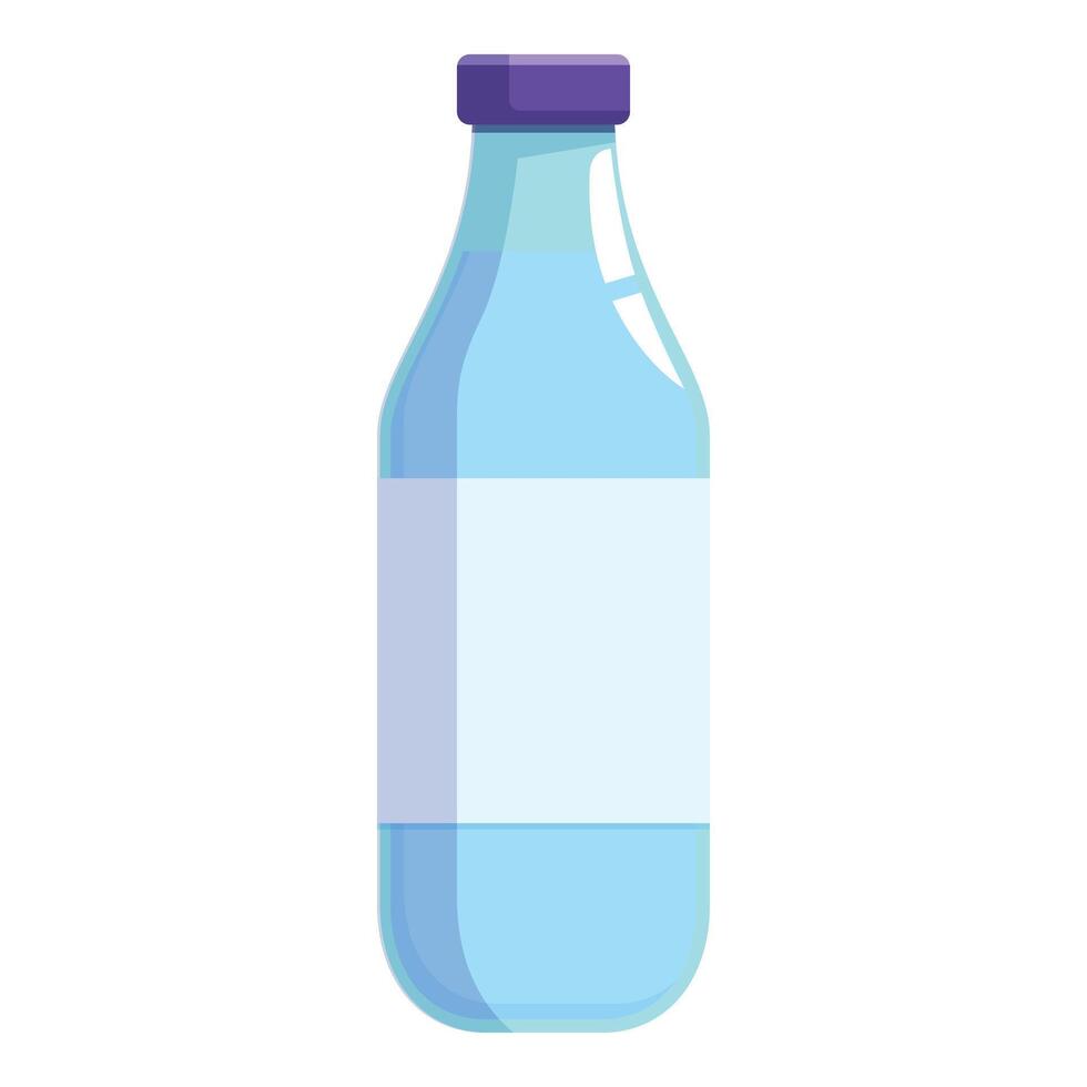 Glass bottle containing water with blank label for branding vector