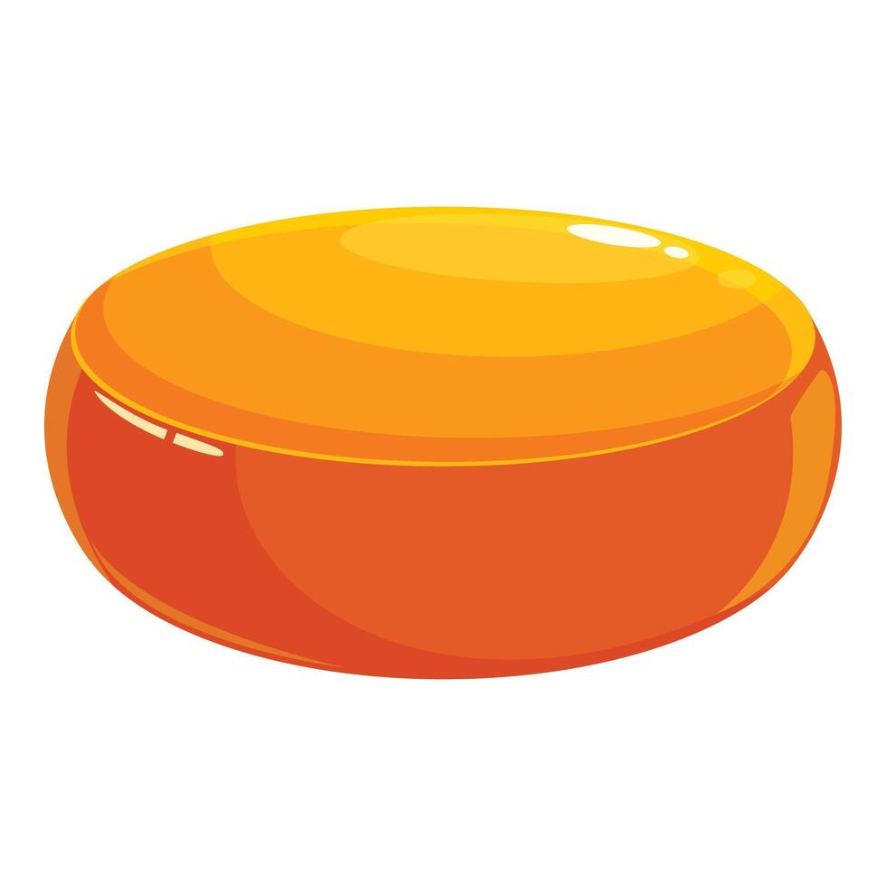 Round piece of cheese with glossy surface illustrating dutch cheesemaking vector