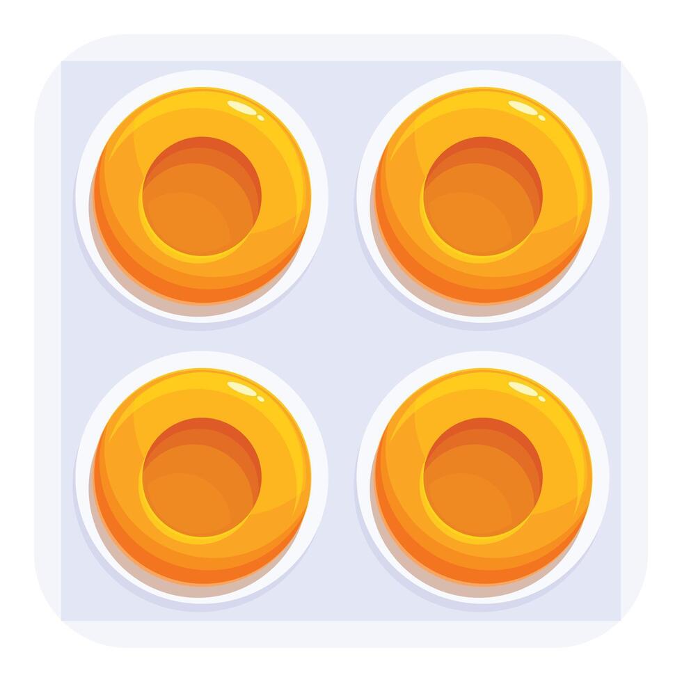 Apricot halves sitting in canning tray for drying vector