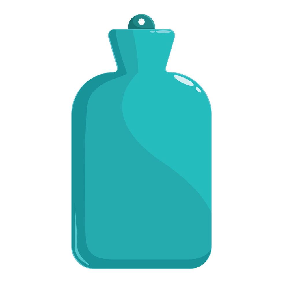 Turquoise rubber hot water bottle for muscle pain relief vector