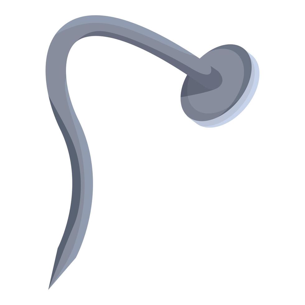 Sharp metal nail hook hanging element isometric icon vector