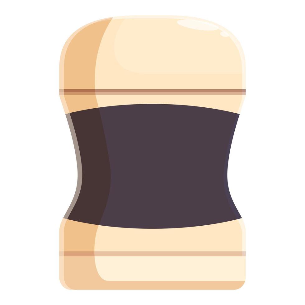 Beige plastic deodorant stick with black label packaging mockup vector